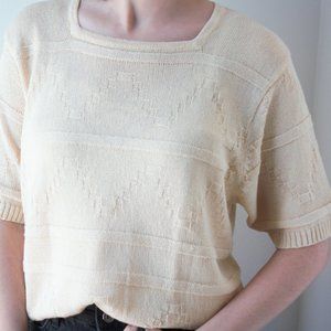 Vintage light yellow knit T-shirt